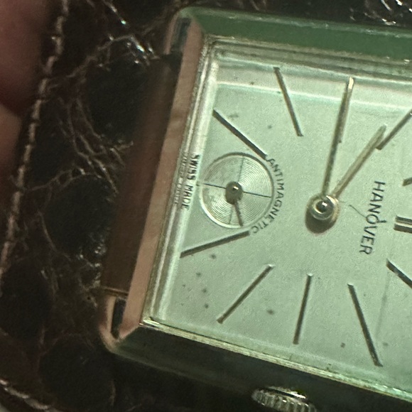 VINTAGE WALLET BILLFORD CARD HOLDER WITH HANOVER (SWISS) WATCH GENUINE ALLIGATOR - Picture 7 of 13